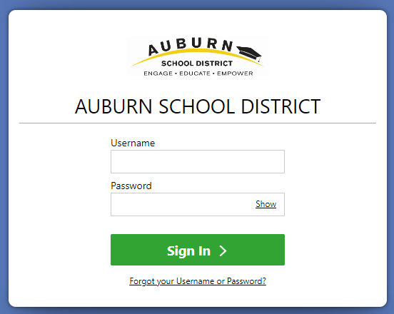 Skyward Login Screen